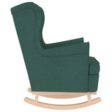 Chaise à bascule vert foncé 74x90x102 cm tissu