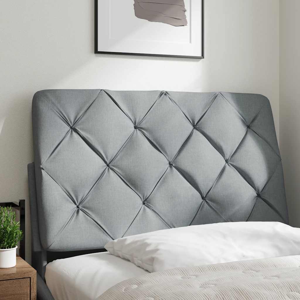 Coussin de tête de lit gris clair 90 cm tissu