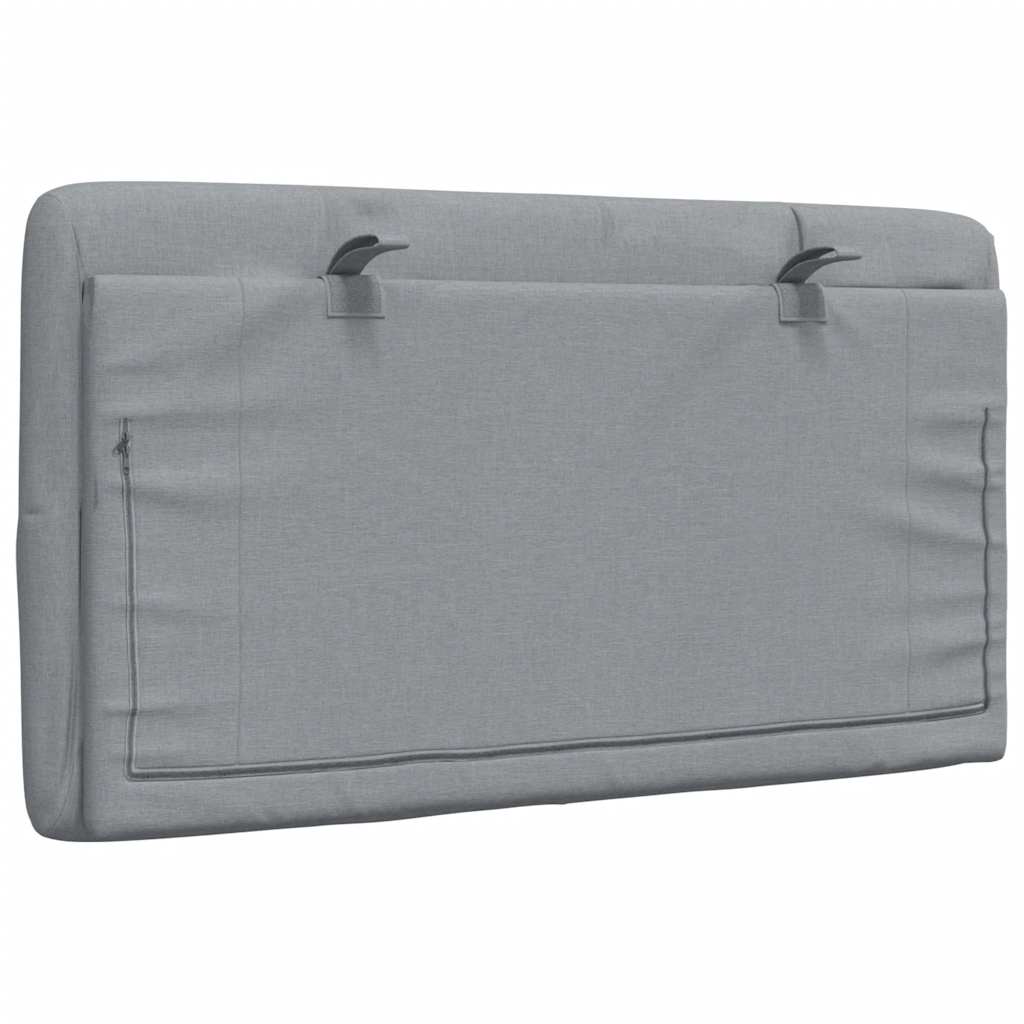 Coussin de tête de lit gris clair 90 cm tissu