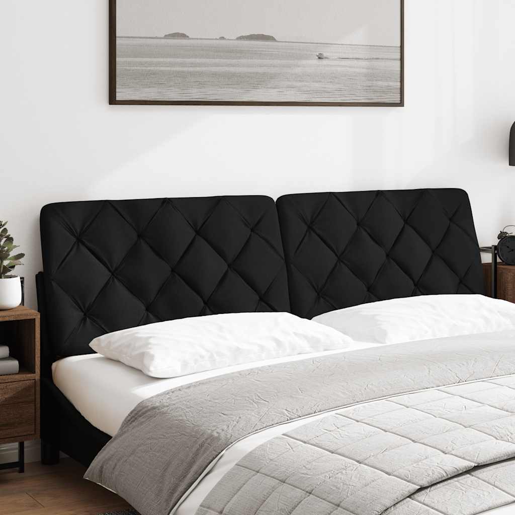 Coussin de tête de lit noir 180 cm tissu