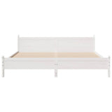 Cadre de lit sans matelas blanc 200x200 cm bois massif de pin