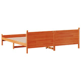 Cadre de lit sans matelas cire marron 200x200cm bois pin massif