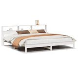 Bed frame without mattress white 200x200 cm solid pine wood