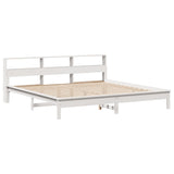 Bed frame without mattress white 200x200 cm solid pine wood