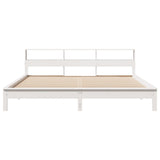 Bed frame without mattress white 200x200 cm solid pine wood