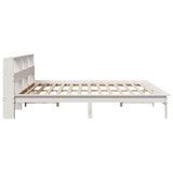 Bed frame without mattress white 200x200 cm solid pine wood