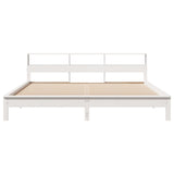 Cadre de lit sans matelas blanc 180x200 cm bois massif de pin