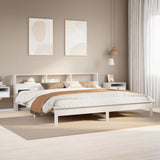 Cadre de lit sans matelas blanc 180x200 cm bois massif de pin