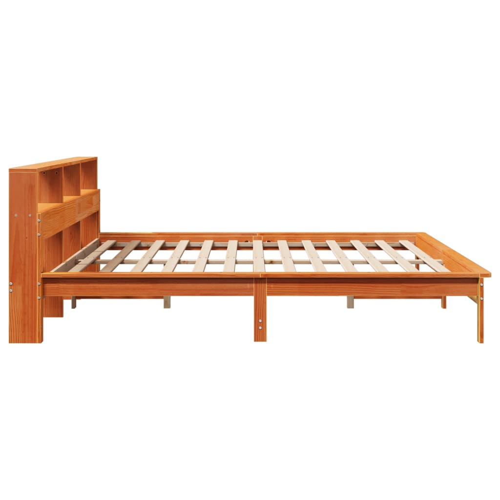 Cadre de lit sans matelas cire marron 180x200cm bois pin massif