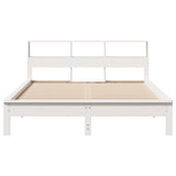 Cadre de lit sans matelas blanc 150x200 cm bois de pin massif