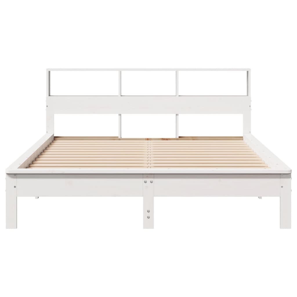 Cadre de lit sans matelas blanc 140x200 cm bois de pin massif