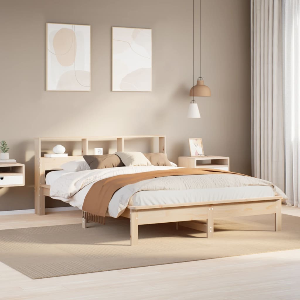 Cadre de lit sans matelas 140x190 cm bois de pin massif