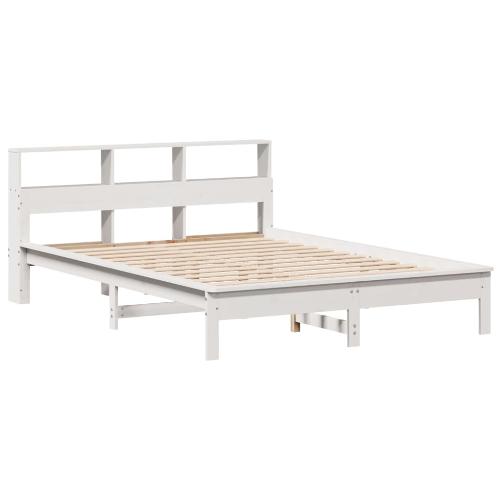 Cadre de lit sans matelas blanc 135x190 cm bois de pin massif