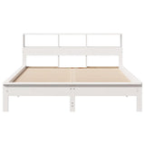 Cadre de lit sans matelas blanc 135x190 cm bois de pin massif