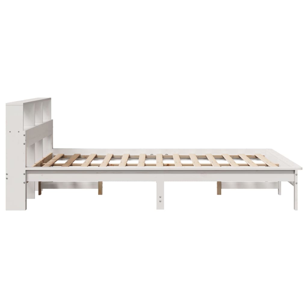 Cadre de lit sans matelas blanc 135x190 cm bois de pin massif