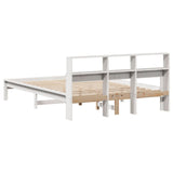 Cadre de lit sans matelas blanc 135x190 cm bois de pin massif