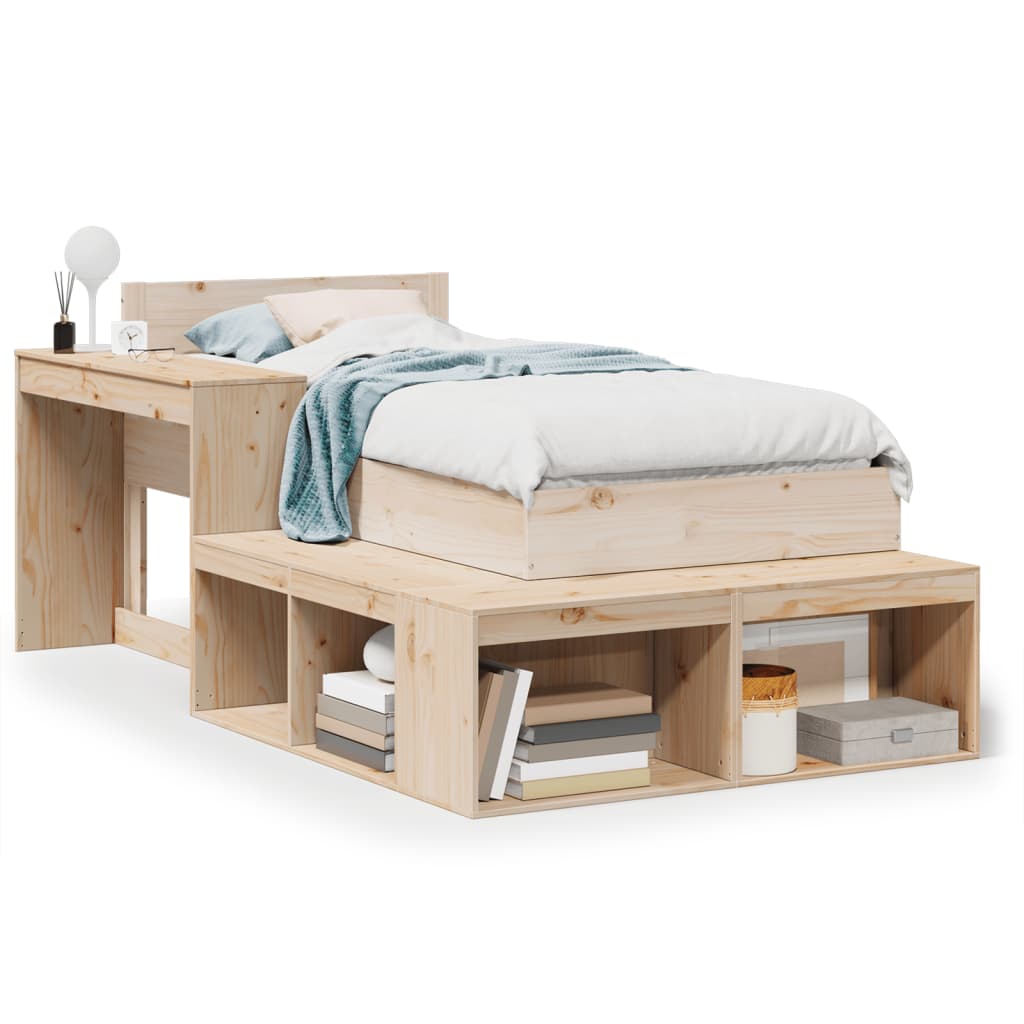 Cadre de lit sans matelas 90x190 cm bois de pin massif