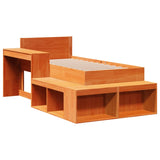 Bed frame without mattress brown wax 90x190 cm solid pine wood