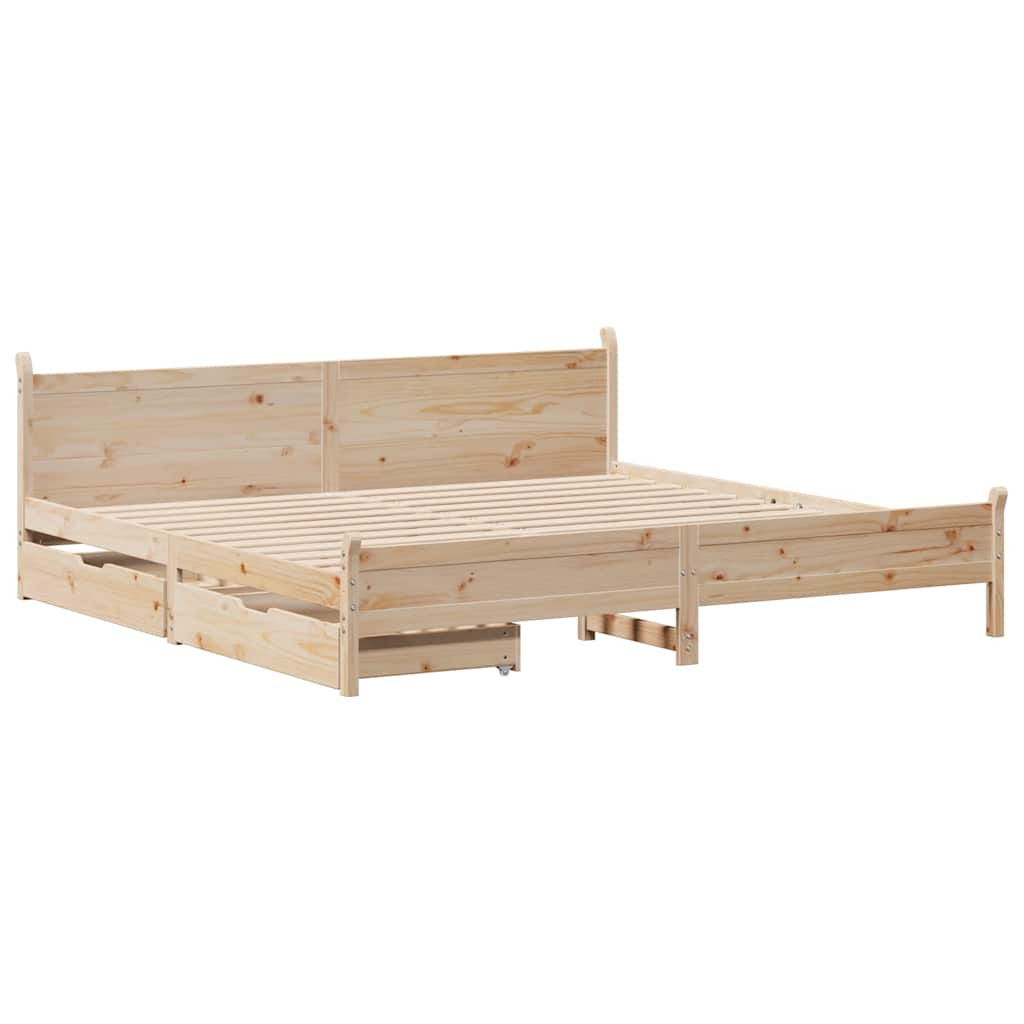 Bed frame without mattress 180x200 cm solid pine wood