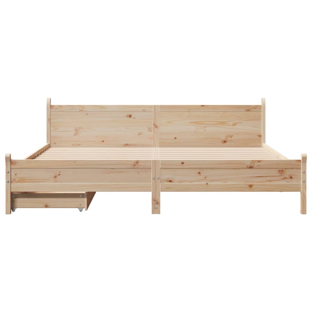 Bed frame without mattress 180x200 cm solid pine wood