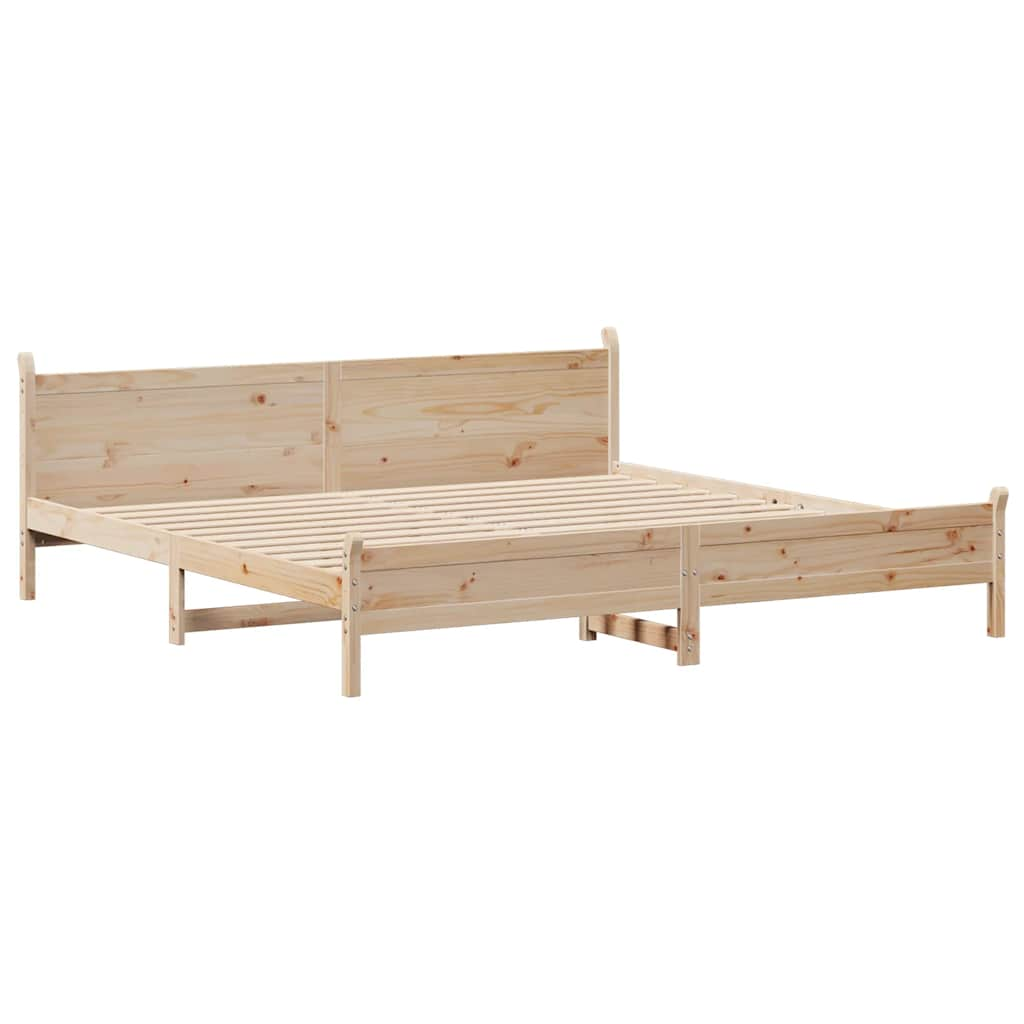 Bed frame without mattress 180x200 cm solid pine wood