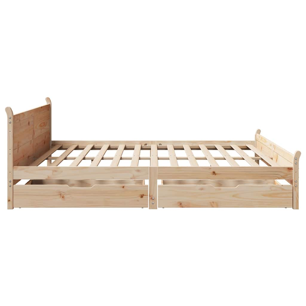 Bed frame without mattress 180x200 cm solid pine wood