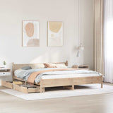 Bed frame without mattress 180x200 cm solid pine wood