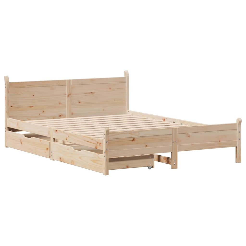 Bed frame without mattress 160x200 cm solid pine wood