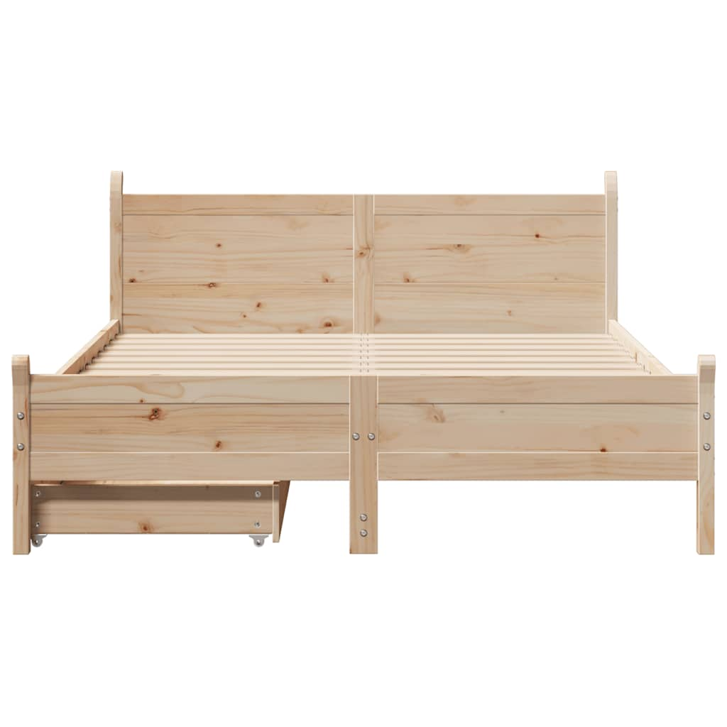 Bed frame without mattress 160x200 cm solid pine wood