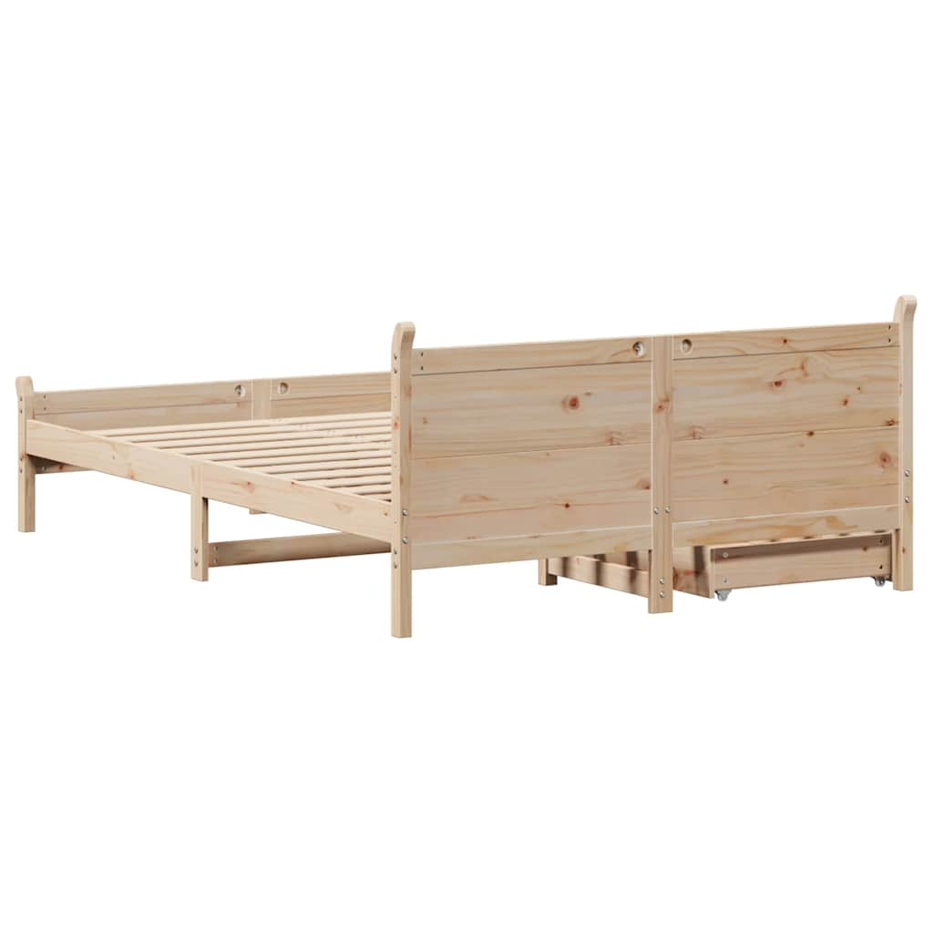 Bed frame without mattress 160x200 cm solid pine wood