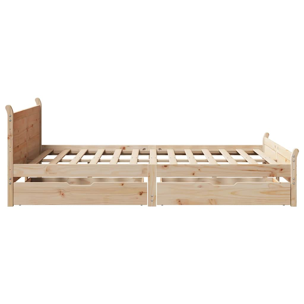 Bed frame without mattress 150x200 cm solid pine wood