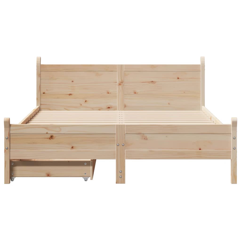 Bed frame without mattress 140x200 cm solid pine wood