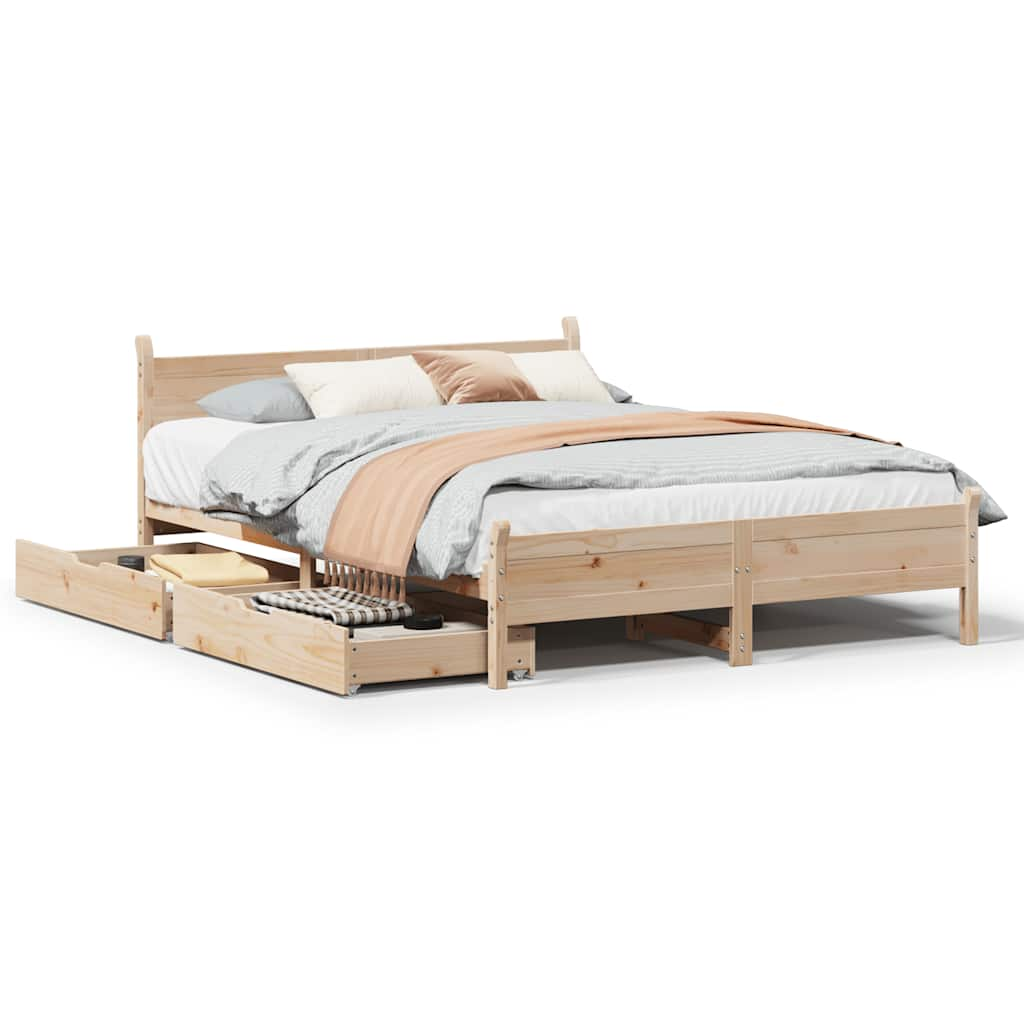 Cadre de lit sans matelas 120x200 cm bois de pin massif