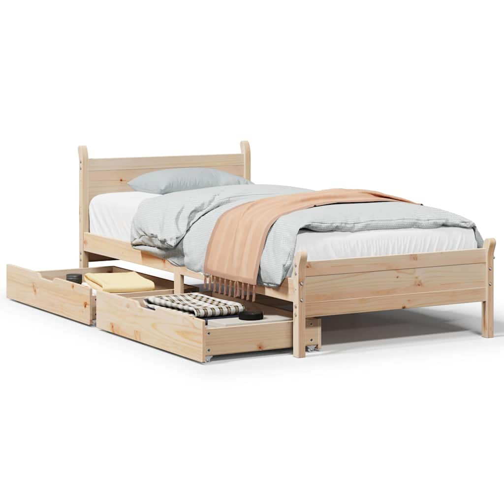 Cadre de lit sans matelas 100x200 cm bois massif de pin