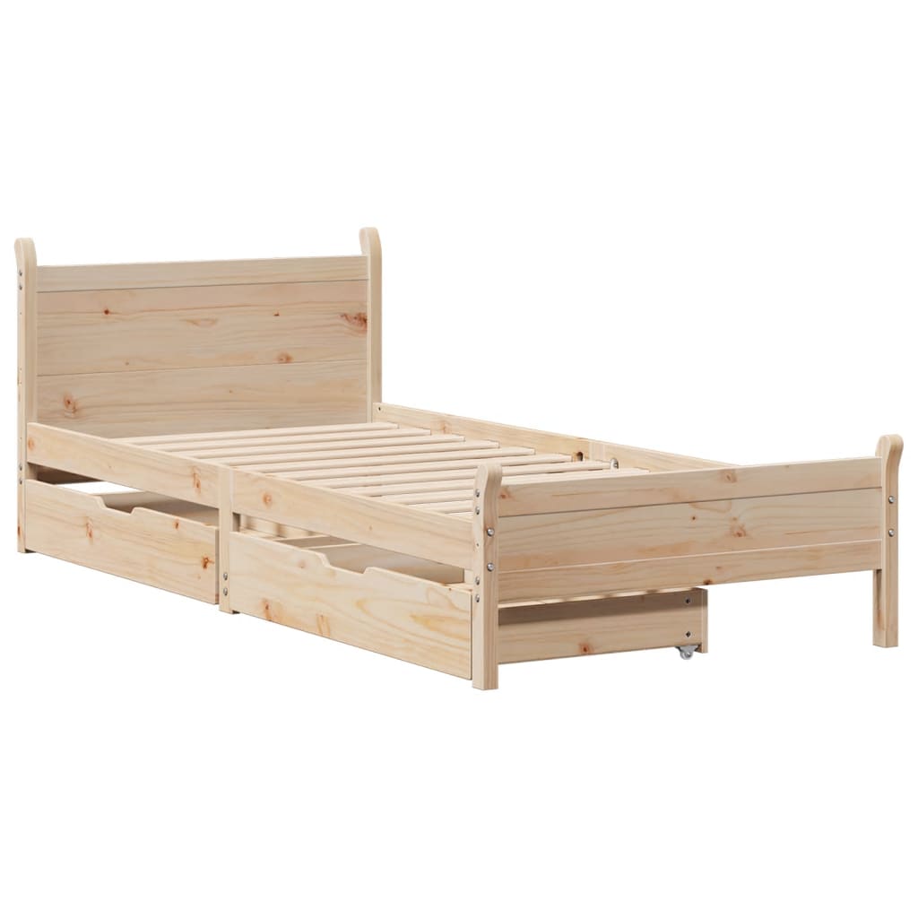 Cadre de lit sans matelas 100x200 cm bois massif de pin