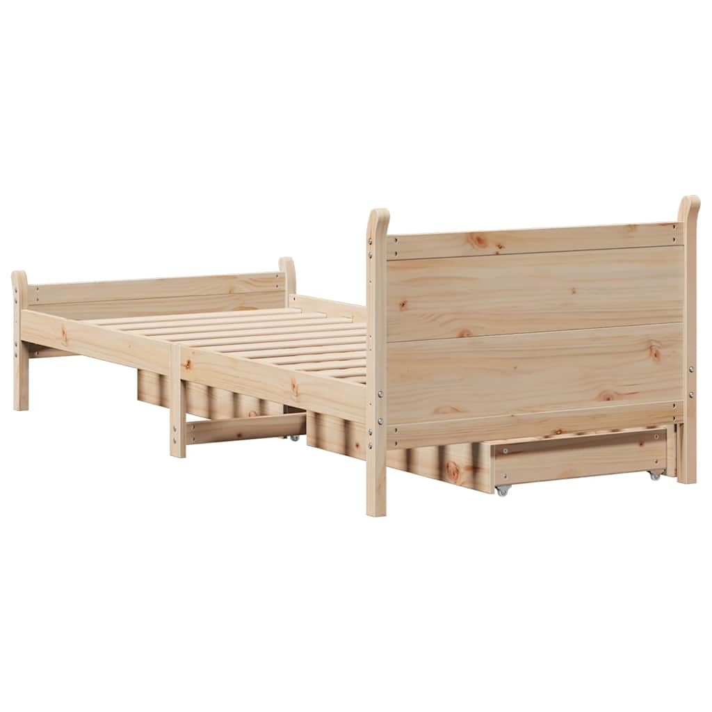 Cadre de lit sans matelas 100x200 cm bois massif de pin