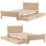 Cadre de lit sans matelas 100x200 cm bois massif de pin