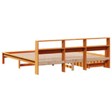 Library bed without brown wax mattress 200x200 cm solid pine