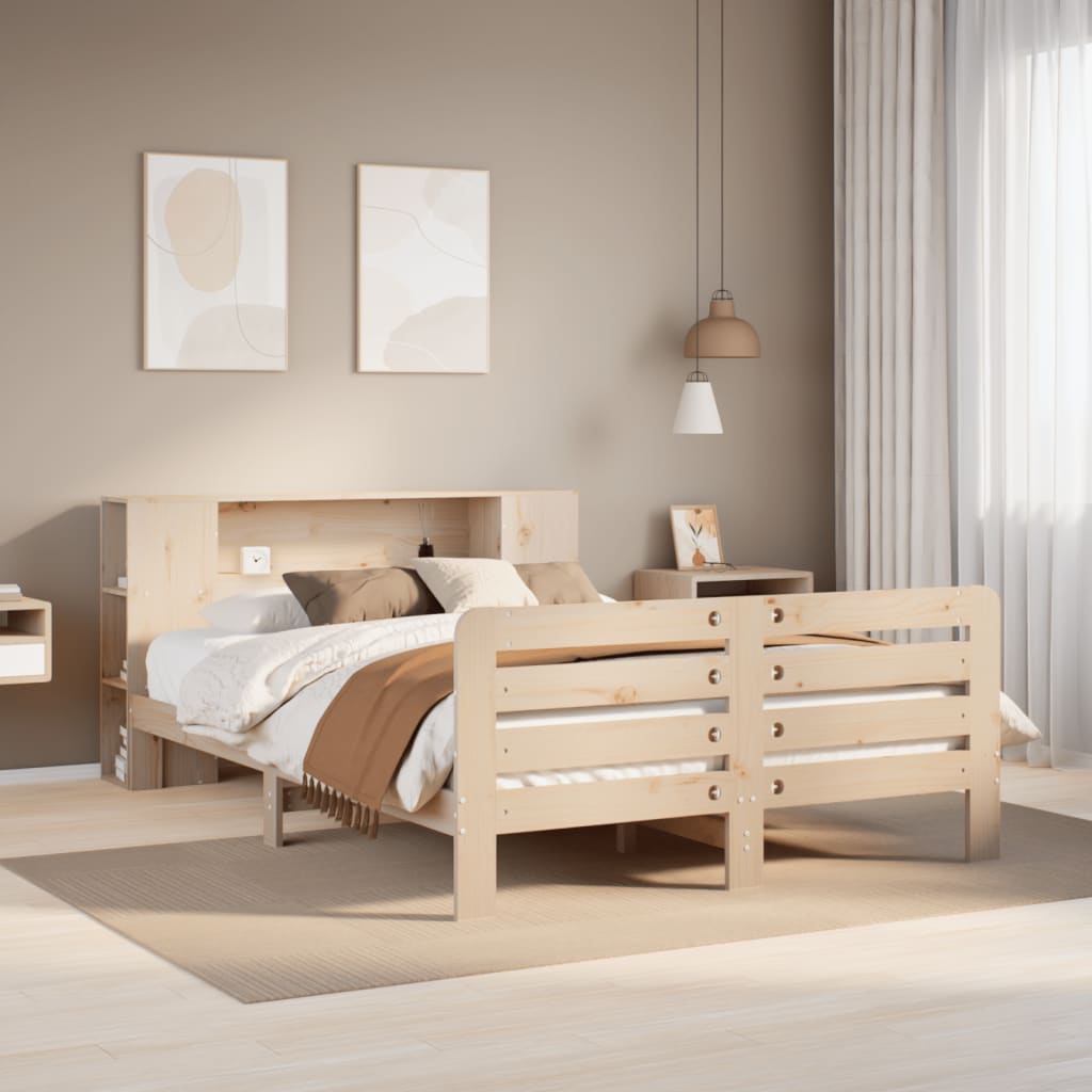 Cadre de lit sans matelas 140x190 cm bois de pin massif