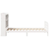 Lit bibliothèque sans matelas blanc 90x200cm bois de pin massif