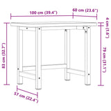 Établi 100x(55-60)x83 cm bois massif de hêtre