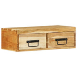 Meuble TV mural 60x30x19 cm bois massif d'acacia