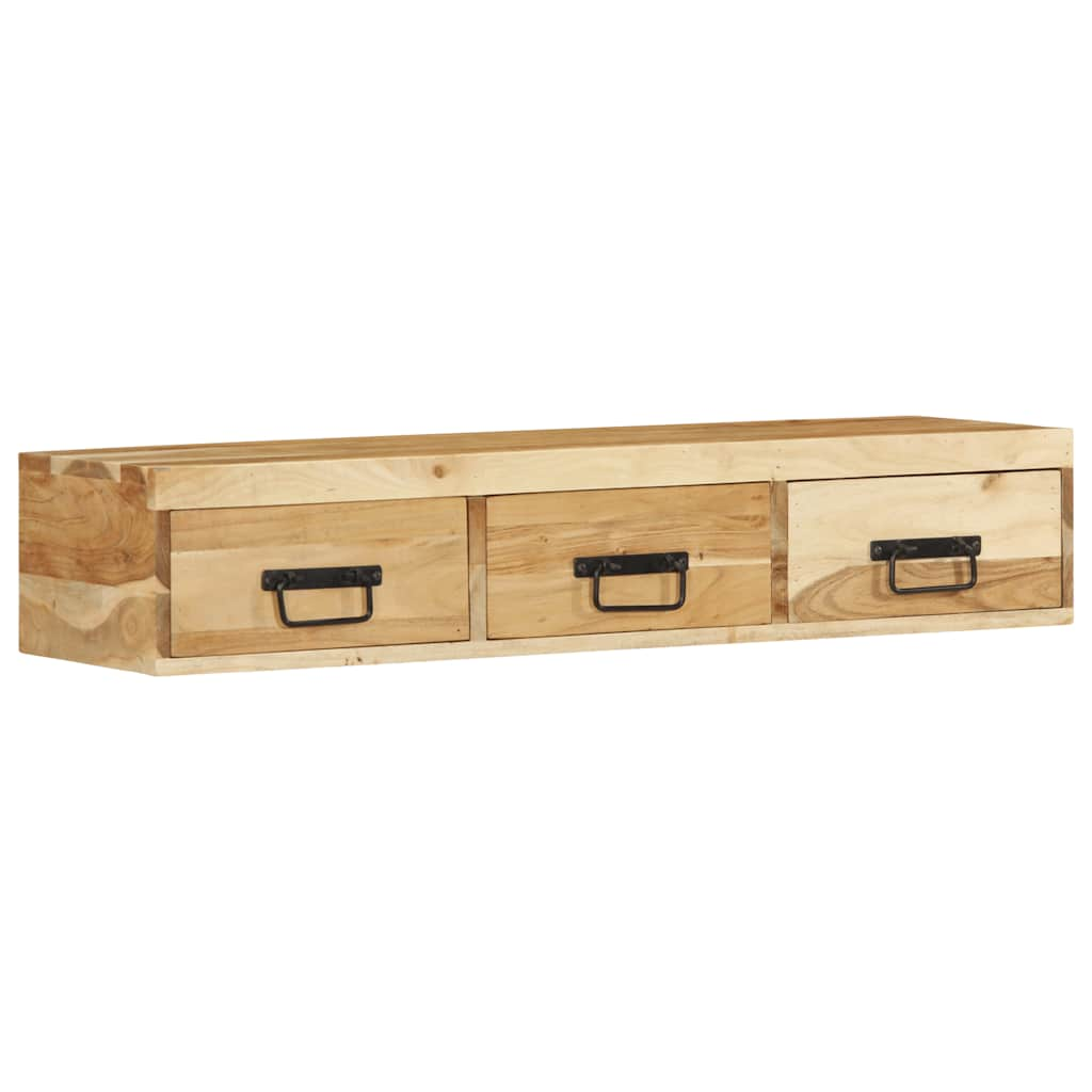 Meuble TV mural 100x30x19 cm bois massif d'acacia