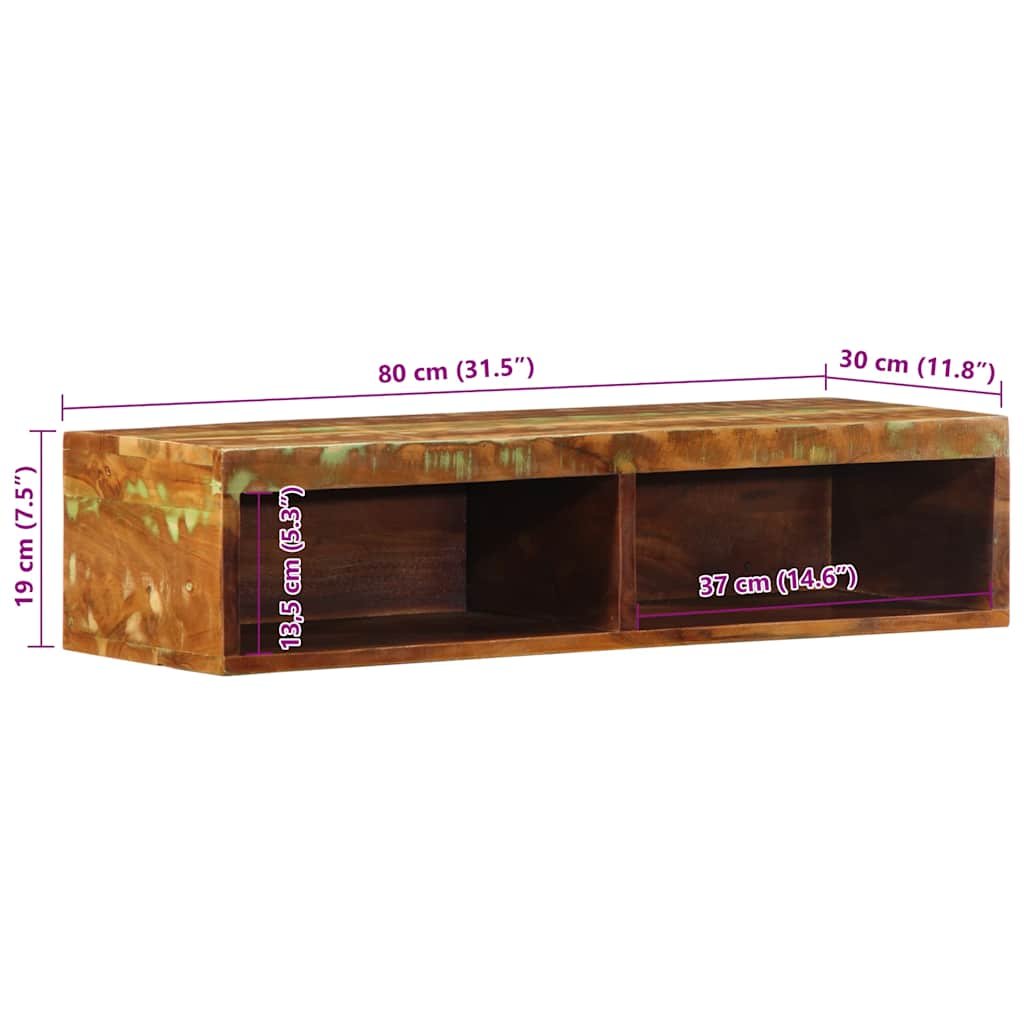 TV-Wandschrank 80x30x19 cm aus massivem Akazienholz