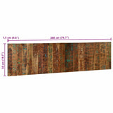 Tête de lit multicolore 200 cm bois massif récupération