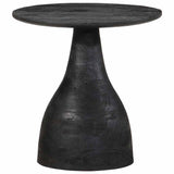 Table d'appoint noir Ø40x40 cm bois de manguier massif