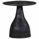 Table d'appoint noir Ø40x40 cm bois de manguier massif