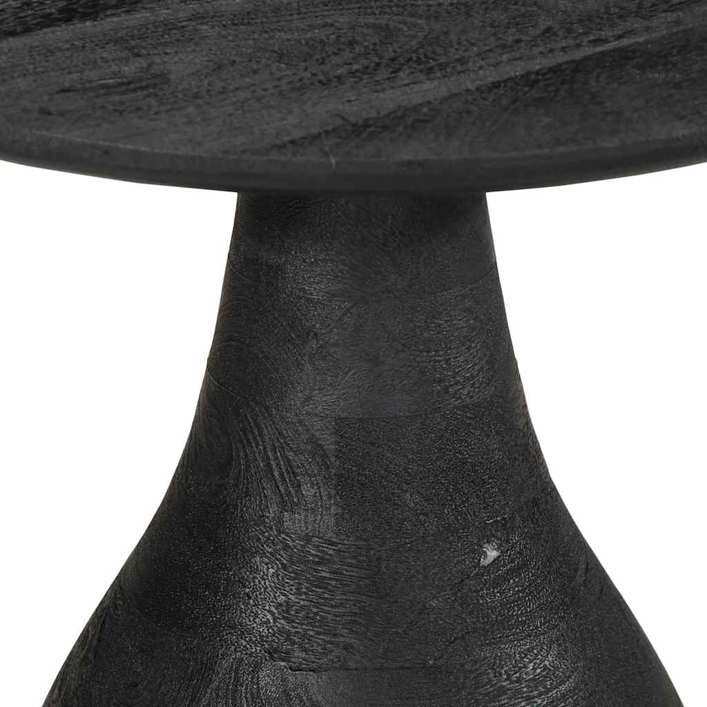 Table d'appoint noir Ø40x40 cm bois de manguier massif