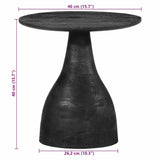 Table d'appoint noir Ø40x40 cm bois de manguier massif