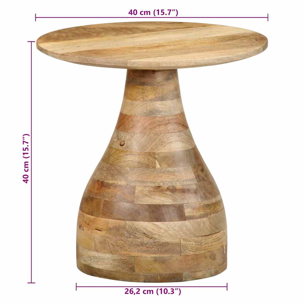 Table d'appoint Ø40x40 cm bois de manguier massif